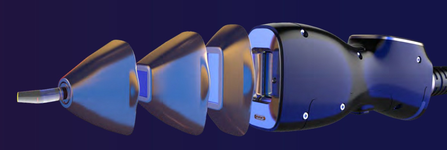 Głowica lasera DOTSmooth PRO z wymiennymi aplikatorami 15x30 mm, 15x15 mm i 8x8 mm